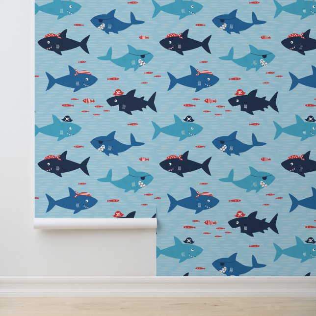 海賊帽おもしろいをかぶった可愛いサメ 壁紙 (アプリケーション)