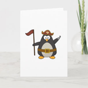 海賊帽と海賊ベルトのペンギン カード