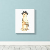 海賊帽子をかぶった海賊としてのメルカット キャンバスプリント (インサイチュ (ウッドフロア))