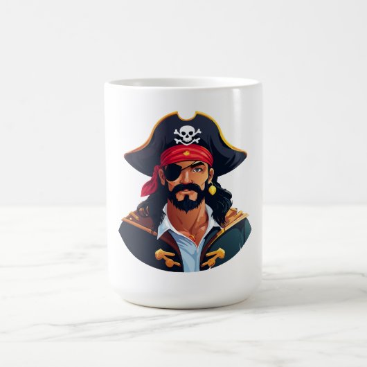 海賊帽子+海賊+アイパッチ+熊 コーヒーマグカップ (中央)