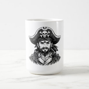 海賊帽子+眼帯+熊の海賊の頭 コーヒーマグカップ
