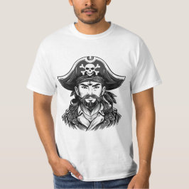 海賊帽子+眼帯+熊の海賊の頭 Tシャツ