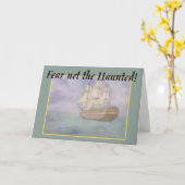 海賊幽霊のよく出る幽霊船ハロウィンカード カード (黄色い花)