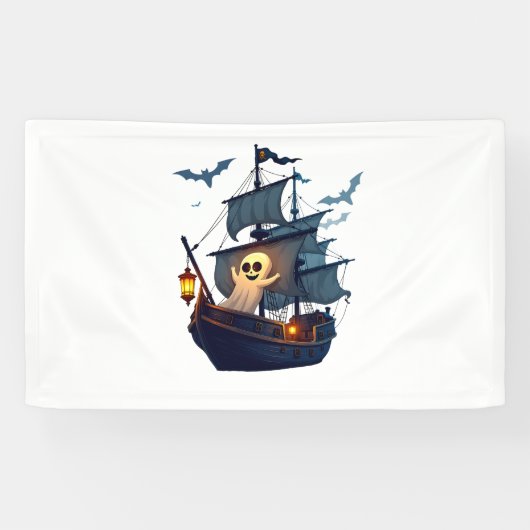海賊幽霊船 – 怖いハロウィンティー 横断幕 (横)