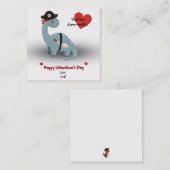 海賊恐竜バレンタインデーのカード ノートカード (正面/裏面)