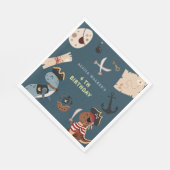 海賊恐竜パーティー動物子供の誕生日 スタンダードランチョンナプキン (角)