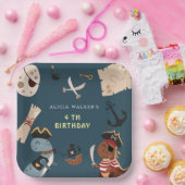 海賊恐竜パーティー動物子供の誕生日 ペーパープレート (パーティー)