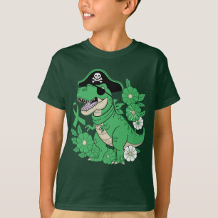 海賊恐竜 緑のリボン アウェアネス 海賊恐竜 Tシャツ