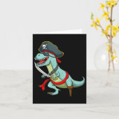 海賊恐竜Tレックスおもしろいティラノサウルスハロウィーン カード (黄色い花)