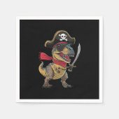 海賊恐竜Tレックス面白いハロウィーンの衣装 スタンダードカクテルナプキン (正面)