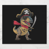 海賊恐竜Tレックス面白いハロウィーンの衣装 ビールラベル (シングルラベル)