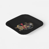 海賊恐竜Tレックス面白いハロウィーンの衣装 ペーパープレート (傾斜あり)