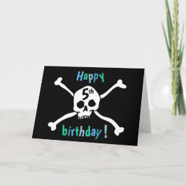 海賊愛好家のためのハッピーファイブ誕生日カード カード