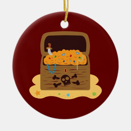 海賊戦利品の宝箱 セラミックオーナメント (正面)