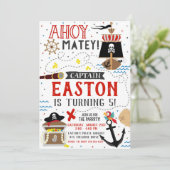 海賊招待状ボーイバースデーパーティーパイレーツ招待状 招待状 (スタンド正面)