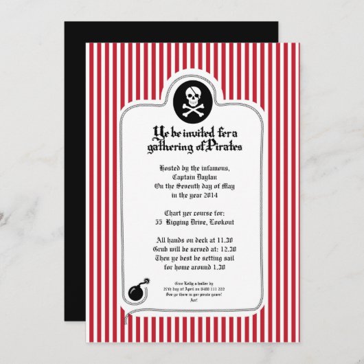 海賊招待状 招待状 (正面/裏面)