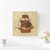 海賊探偵船 スクエア壁時計 (ホーム)