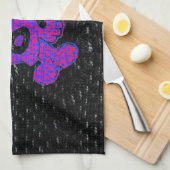 海賊旗のカスタムな紫色は青いbkg衰退します キッチンタオル (四つ折り)