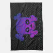 海賊旗のカスタムな紫色は青いbkg衰退します キッチンタオル (縦)