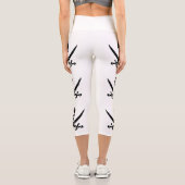 海賊旗のスカルが剣を渡り カプリレギンス (裏面)