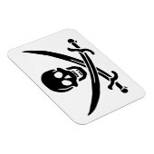 海賊旗のスカルが剣を渡り マグネット (右側)