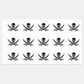 海賊旗のスカルが剣を渡り ラベル (シート)