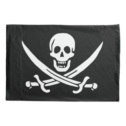 海賊旗のスカルが剣を渡り 枕カバー (裏面)