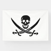 海賊旗のスカルが剣を渡り 横断幕 (横)