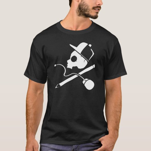 海賊旗のデジタルデザイナー&イラストレーター Tシャツ (正面)