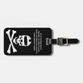 海賊旗の水球の海賊荷物のラベル ラゲッジタグ (正面横)