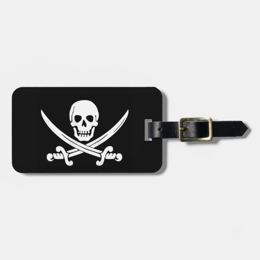 海賊旗の海賊旗の手荷物ラベル ラゲッジタグ (正面横)