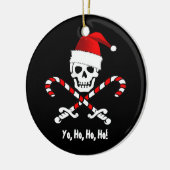 海賊旗のYo Hoサンタのクリスマスのオーナメント セラミックオーナメント (左)