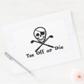 海賊旗ゴルフカートのバンパーステッカー 長方形シール (封筒)