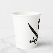 海賊旗 スカル 十字剣 紙コップ (正面)