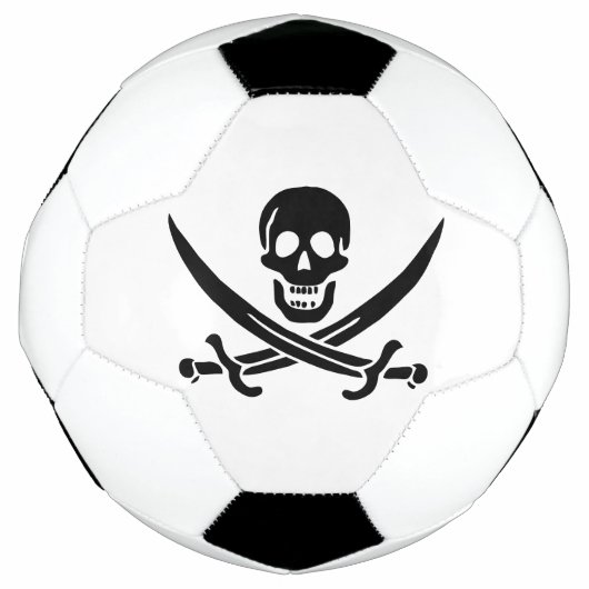 海賊旗 ドクロ 交差した剣 サッカーボール (正面)