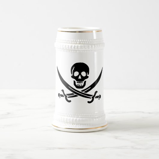 海賊旗 ドクロ 交差した剣 ビールジョッキ (中央)