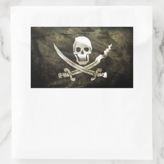 海賊旗 長方形シール (バッグ)