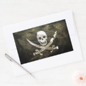 海賊旗 長方形シール (封筒)