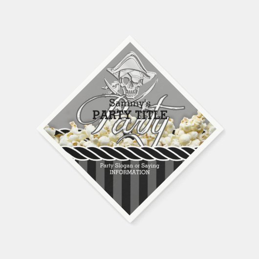 海賊日パーソナライズされたパーティー スタンダードカクテルナプキン (角)