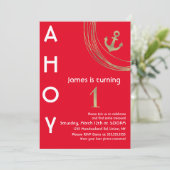 海賊最初の誕生日フェイク金ゴールド航海のいかり 招待状 (スタンド正面)