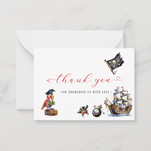 海賊水彩誕生会感謝してい会 ノートカード (正面)