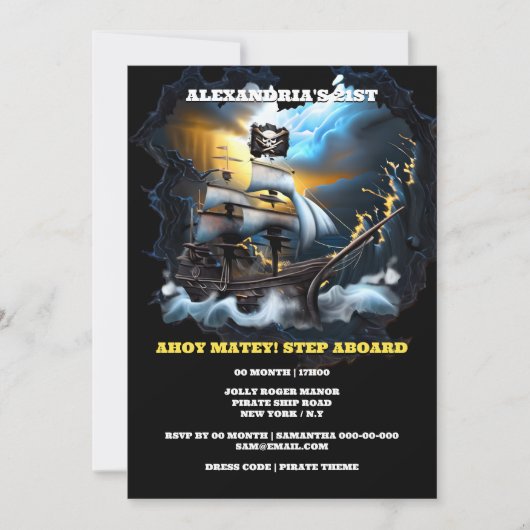 海賊海賊海賊船幽霊ガレオン海 招待状 (正面)