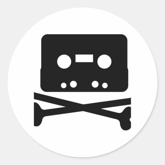 海賊湾のテープロゴ ラウンドシール (正面)