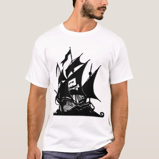 海賊湾のロゴの船 Tシャツ (正面)