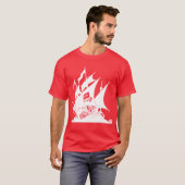 海賊湾のロゴの船 Tシャツ (正面フル)