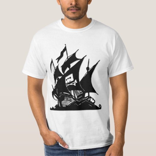 海賊湾のロゴの船 Tシャツ (正面)