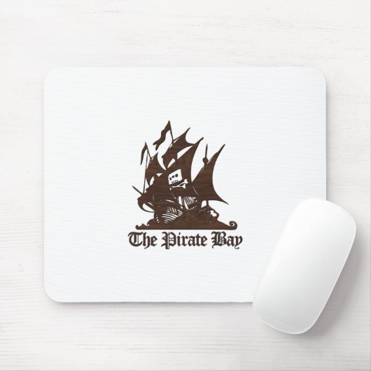 海賊湾の木製の穀物のロゴ マウスパッド (マウス)