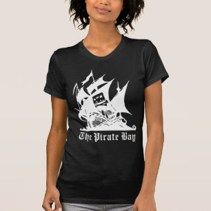 海賊湾の海賊船のロゴ Tシャツ