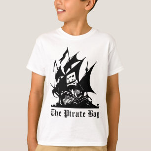 海賊湾の海賊船のロゴ Tシャツ