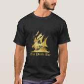 海賊湾の金ゴールドのロゴのティー Tシャツ (正面)